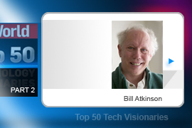 Bill Atkinson - His early ideas regarding user interface design elements like the menu bar became graphical user interface standbys not just on Apple computers (where he worked), but on every major operating system that has followed. As a programmer, Atkinson designed MacPaint, QuickDraw, and HyperCard.