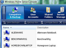 Windows Home Server Console