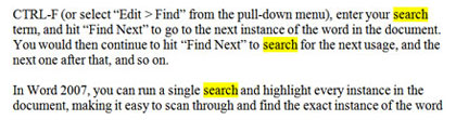 highlighted search term